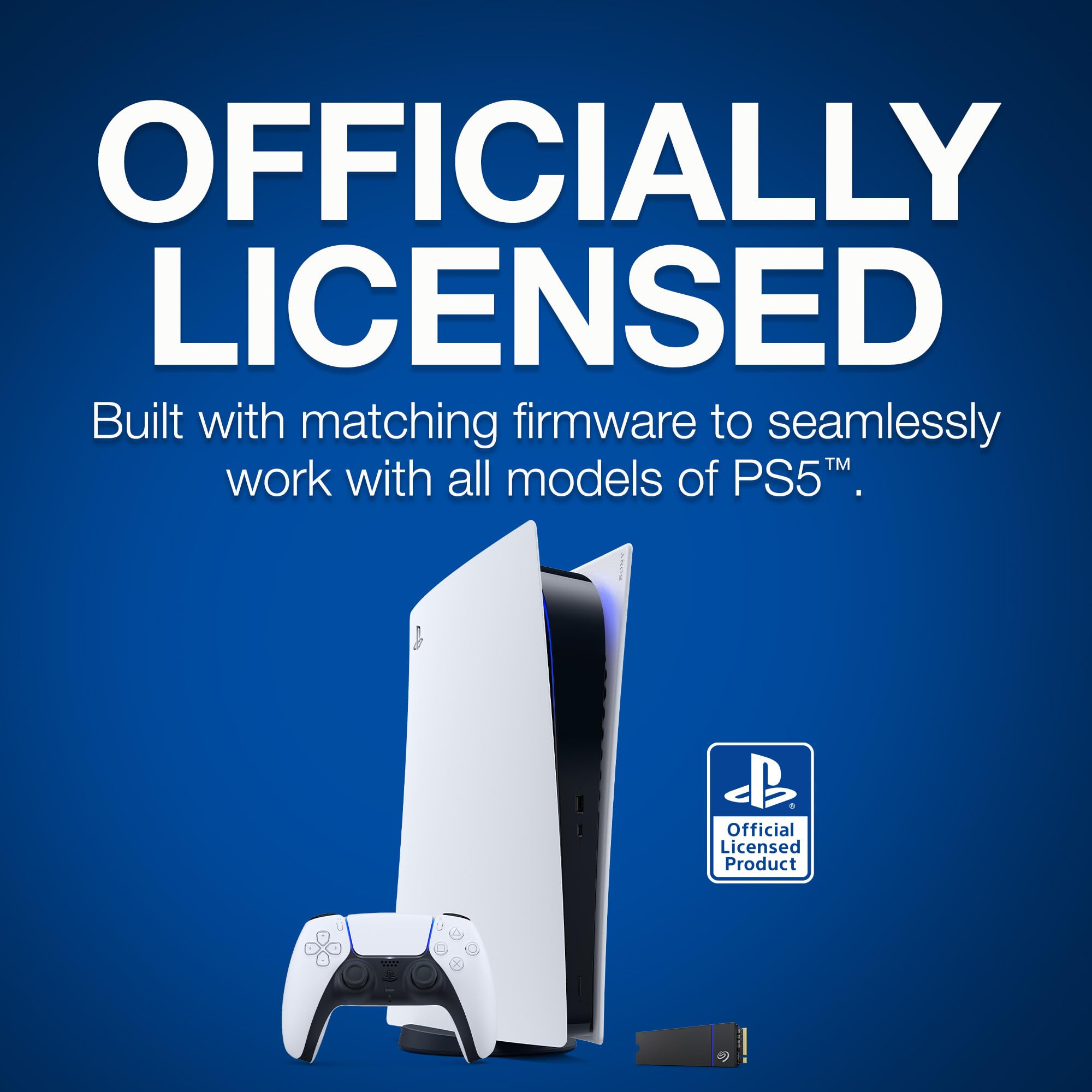 Seagate 1TB Game Drive PS5 NVMe SSD - Officially Licensed PCIe Gen4 NVMe 1.4, Up to 7300MB/s, with Heatsink for PS